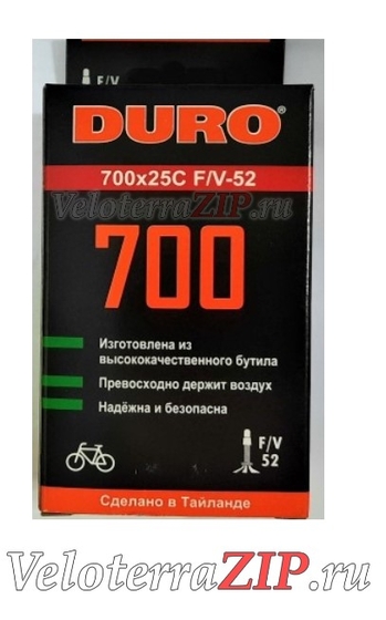 Велокамера 29 (700х25С) F/V-52 DURO (25-622). инд.упак.