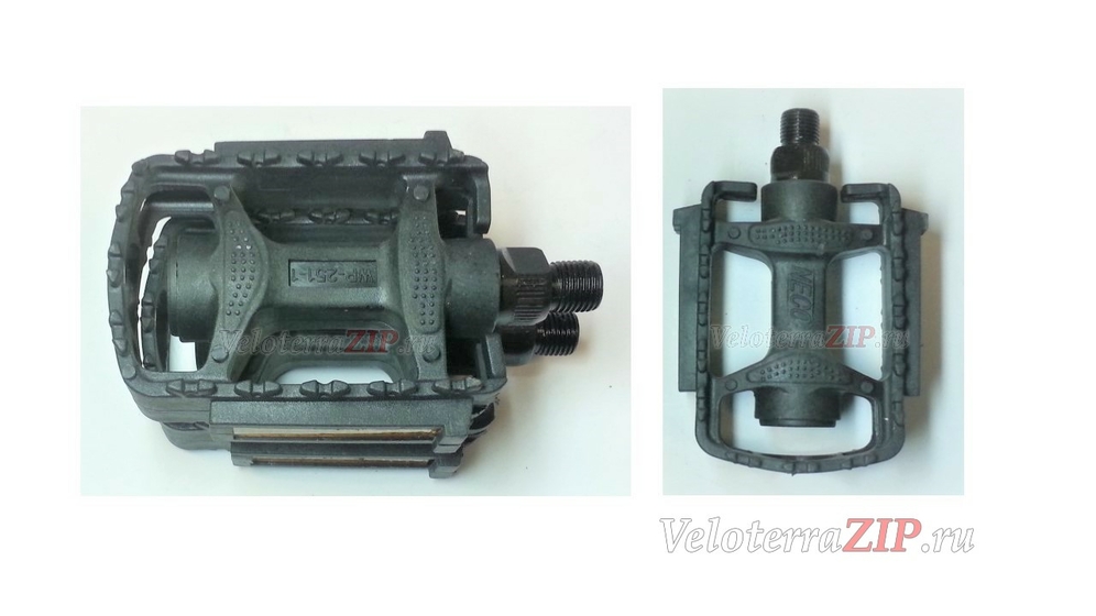 Педаль пластиковая "Neco" WP-251-1,с подшипниками,1/2" 12,6х1,25(мелкая резьба),с катафотами