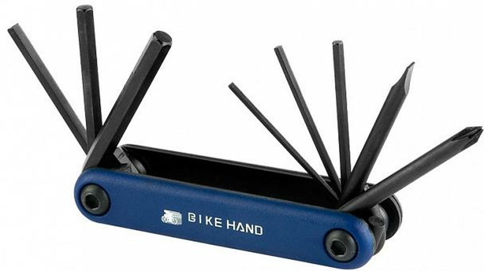 Набор ключей складной YC-270 Bike Hand (8 ключей) синий, арт.230035