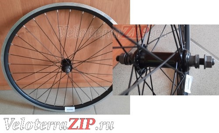 24"переднее колесо,двойной алюмин.,обод,гайки,V-brake