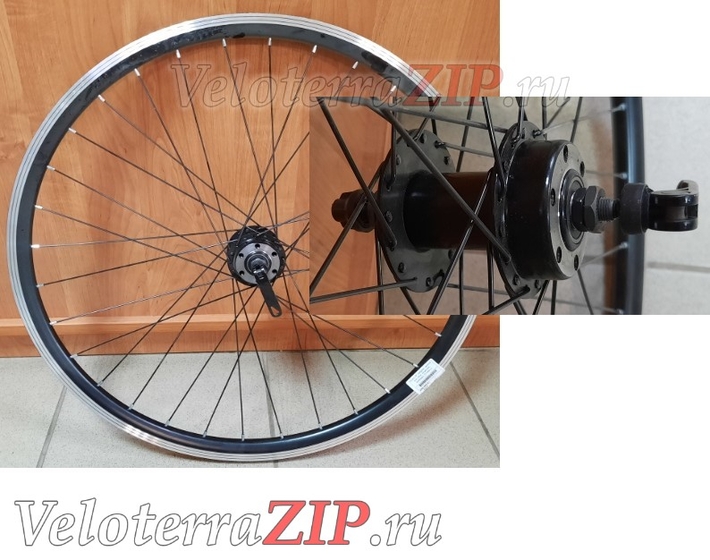 26"переднее колесо,двойной алюм.обод,промподшип.,эксцентрик, D-brake