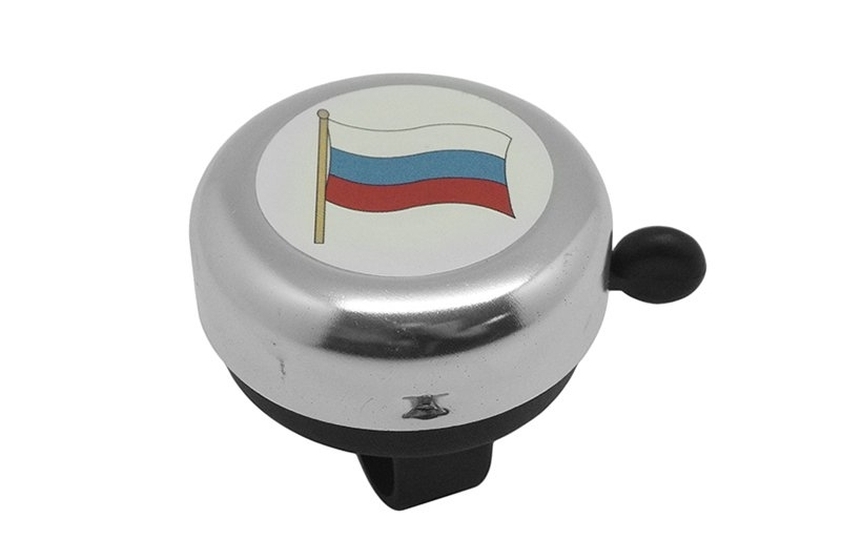 Звонок 3035-19 c флагом "Россия", алюминий/пластик