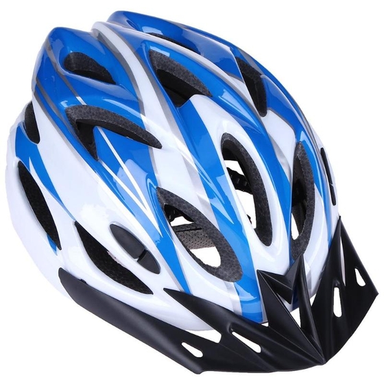 Велосипедный шлем (Вентиляция:18 отверстий,;Размер:S/M(54-60см))Цвет: бело-cиний